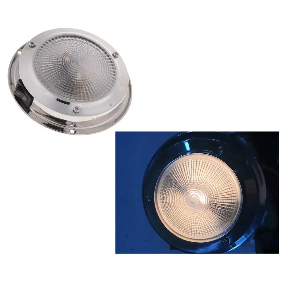 12V Interior Dome Light Lamp with Rocker  for Car Truck Boat RV