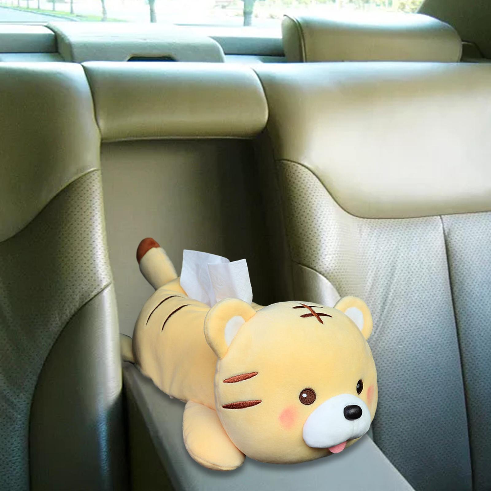 Plush Car Tissue Holder Soft Plush Animal Toy Auto Accessories Tissue Tray