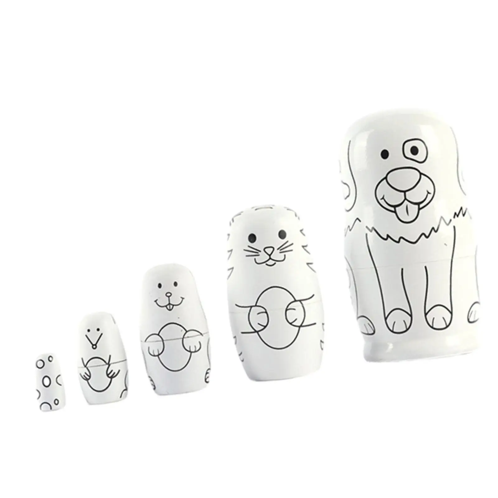 5x Russian Dolls Multipurpose Child Room Decoration Paintings Manually Done Housewarming Gifts Collectible Dolls Children Kids