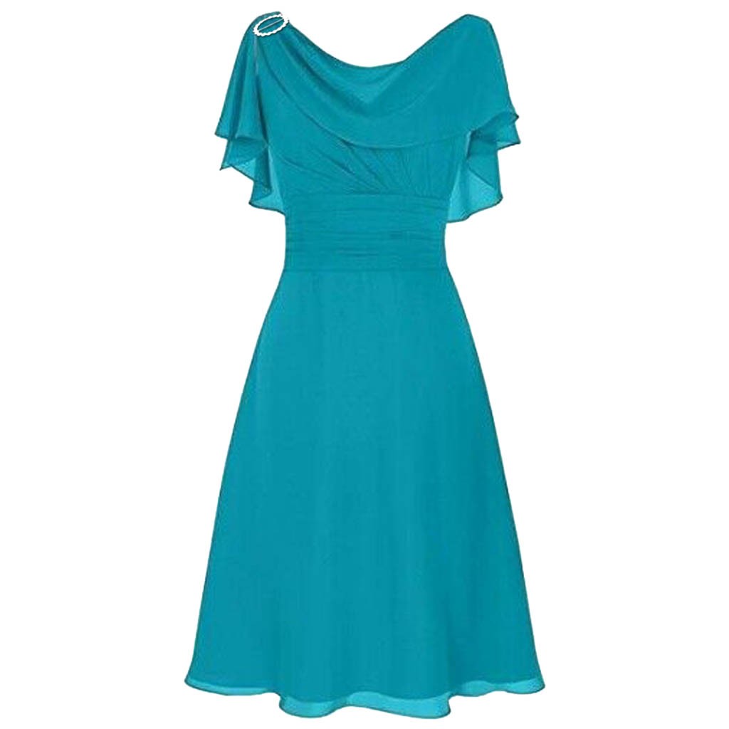 Vestido longo formal retrô feminino, monocromático, cintura