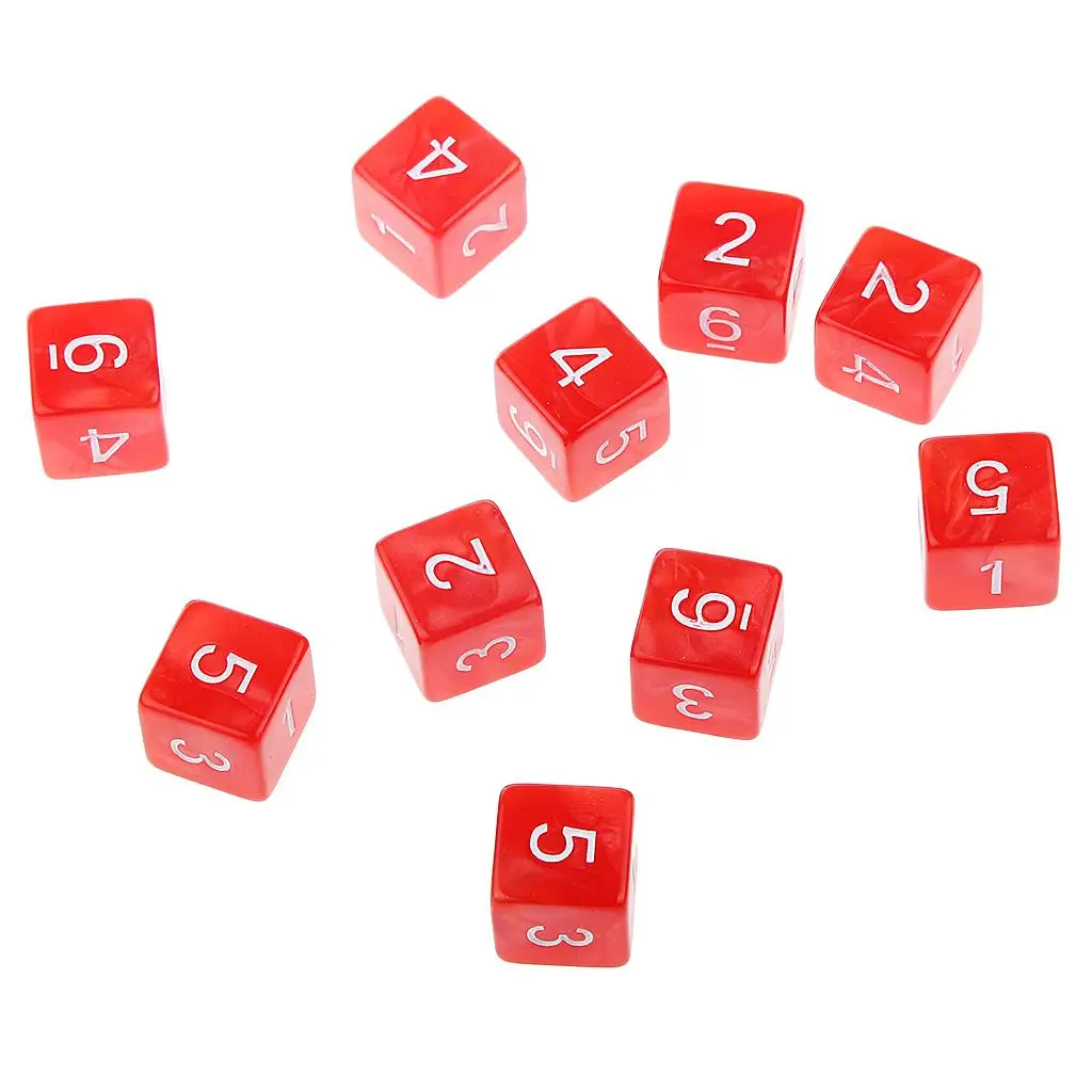 MagiDeal 10pcs Multi-Sided Dice D6 D10 D12 Dice Playing  RPG Party Games Dices Digital Game Board Dices