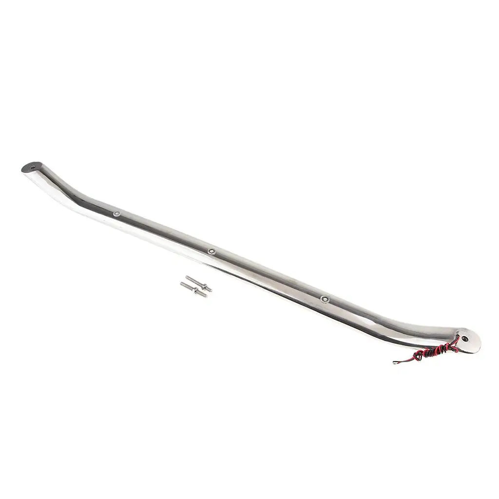 Boat Stainless Steel Handrail 30 Inch Grab Handle Polished for Marine Yacht RV with LED Blue Light