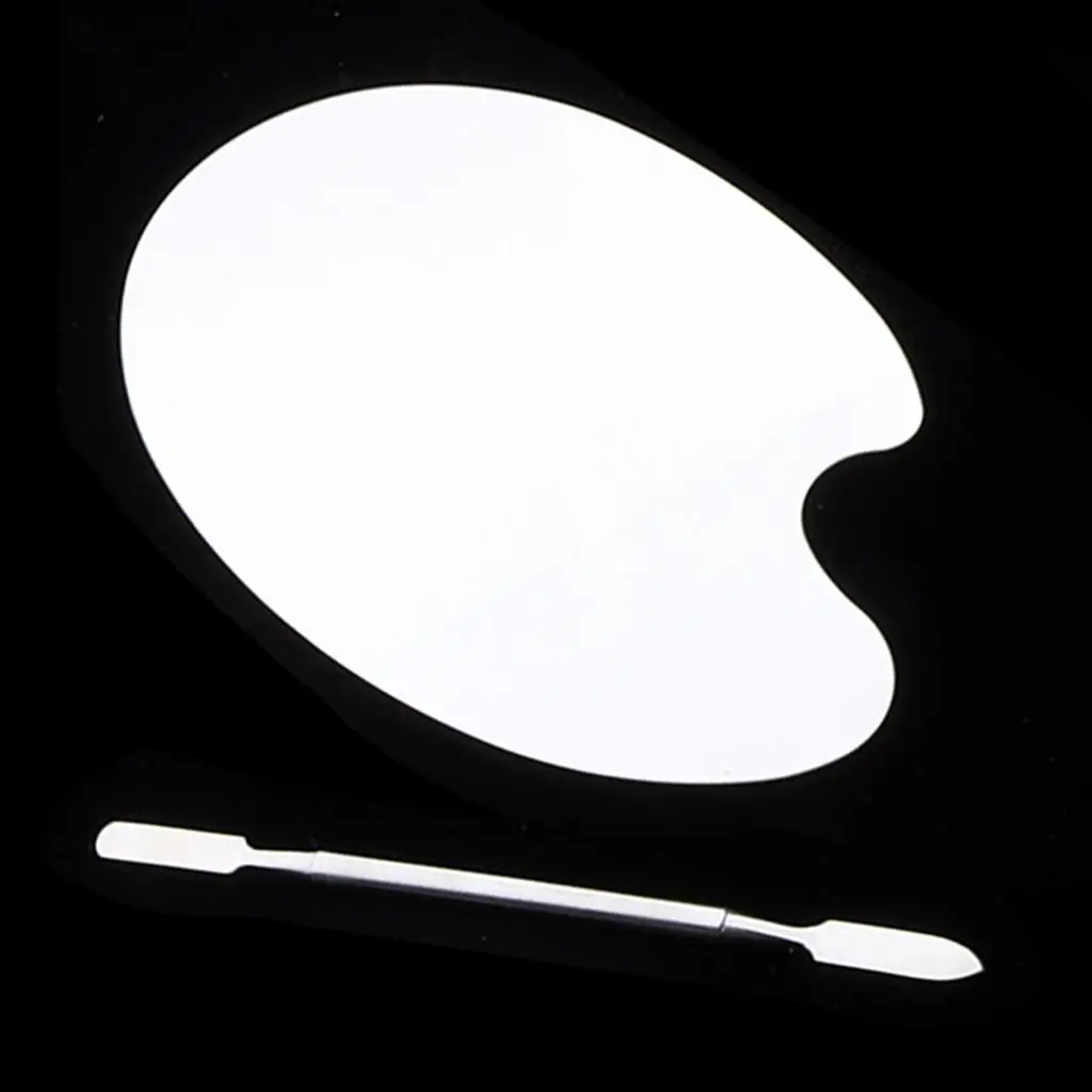 2Pcs Stainless Steel Cosmetic Palette with Spatula for Makeup /Lovers/