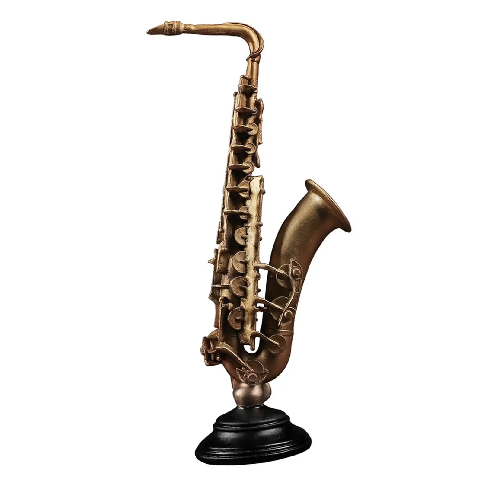 Resin Mini Violin Sax Instrument Model Collection Gifts Miniature Saxophone Statue Creative Instrument Model for Home Decoration