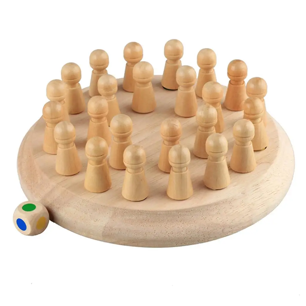 Family Wooden Memory  Chess Educational Color Cognitive Skills