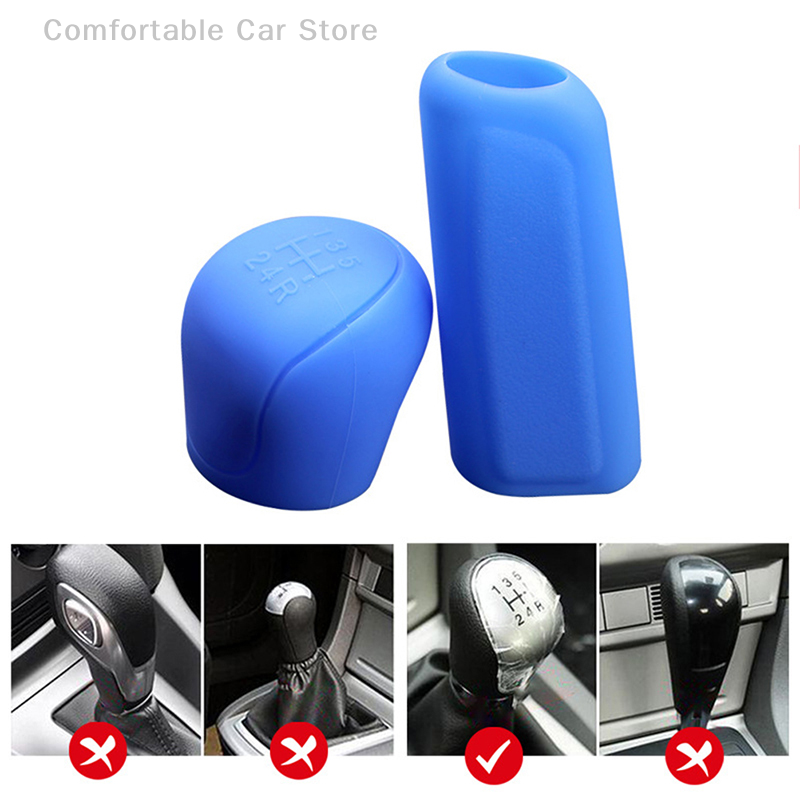 1 Satz Auto Auto Handbuch Silikon Schalt getriebe Kopf Knopf Abdeckung Handbremse Hand brems abdeckungen Hülse Fall Hauts chutz Auto Styling – Detail 8