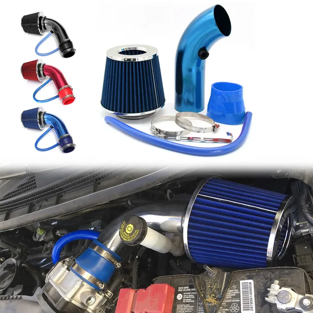 3'' inch 76mm Universal Aluminum car Air Intake Pipe kit Pipes cold Air  Intake System Duct Tube Kit Air filter - AliExpress