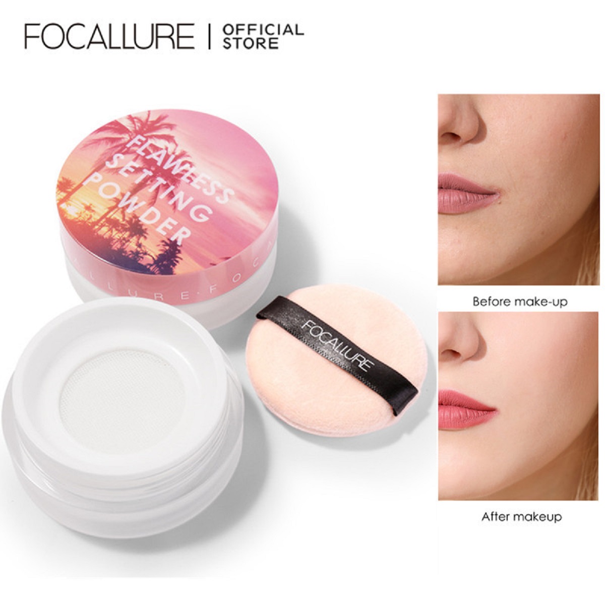 Best of FOCALLURE 4 Colors Matte Loose Powder Waterproof Oil-control Minerals Makeup Setting Powder Finish Face Cosmetics For Women Reviews & Tips