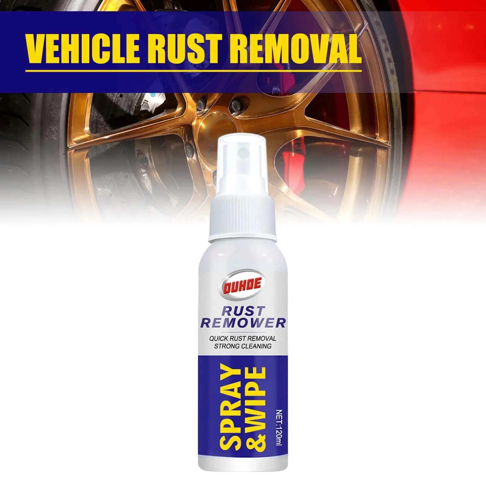 Car Rust Remover Car Wheel Rust Cleaning Polishing Prevent Rust Derusting Spray Cleaner for Motorcycle Metal Surfaces Laundry RV