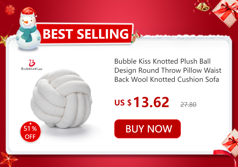 Bubble Kiss Plush Round Wool Cushion Nordic Ball Shaped Solid Color Stuffed Soft Pillow for Sofa Office Waist Rest Throw Pillow