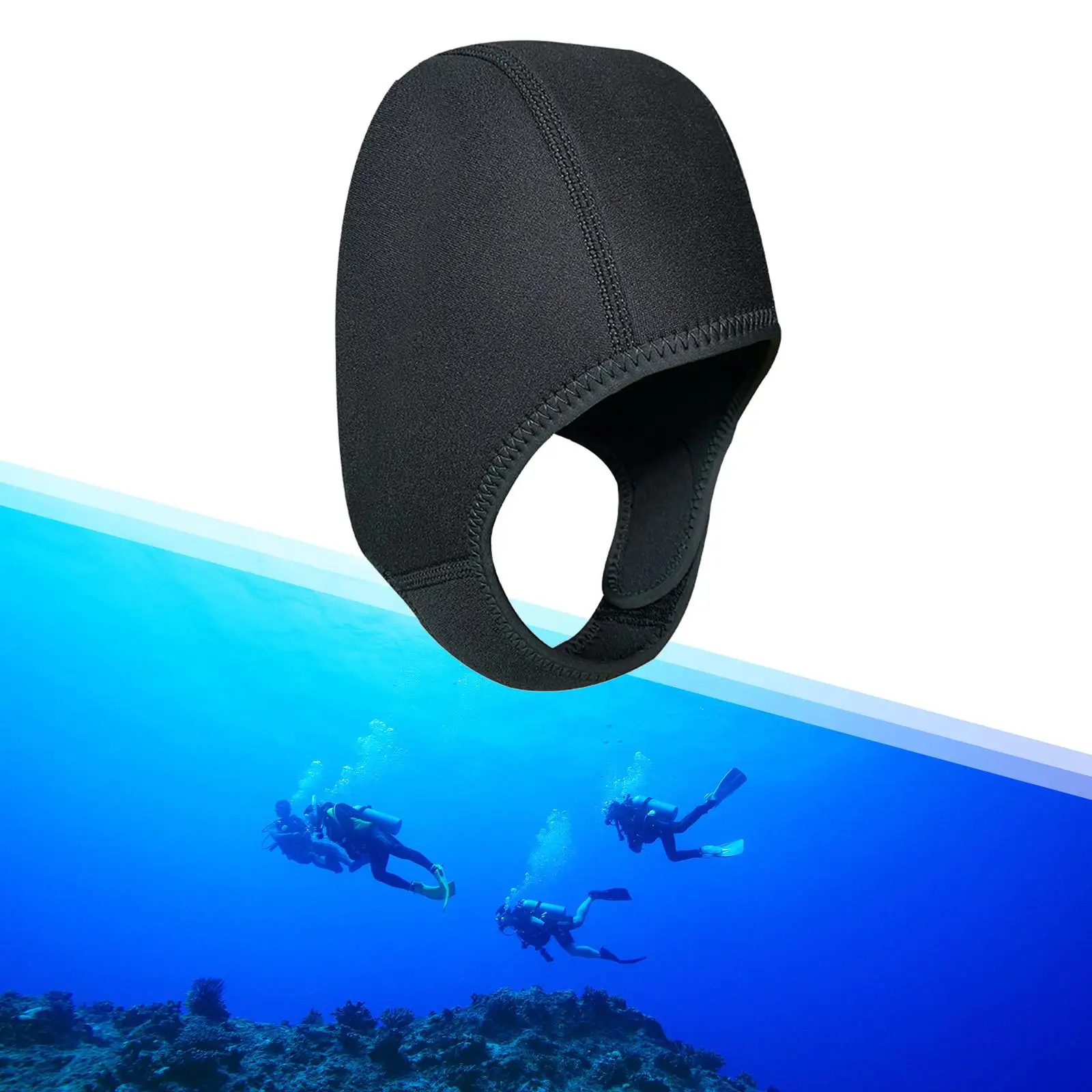 Diving With Shoulder 2.5mm Neoprene Scuba Snorkeling Equipment Hat Hood Neck Cover Winter Swim Warm Wetsuit Protect Hair