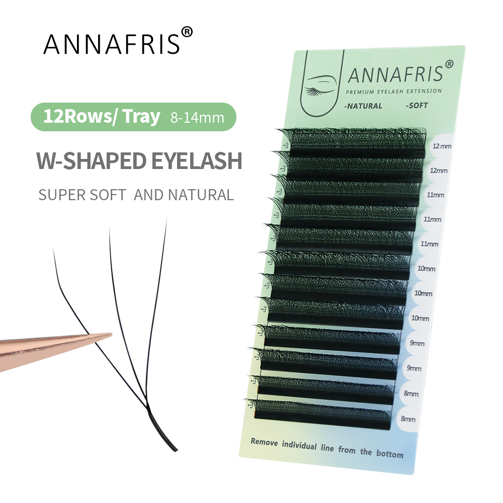 Best of ANNAFRIS 3D W Shape Eyelash Extension Premade Volume Fans W-shaped Clover Natural Soft Faux Mink False Lashes Reviews & Tips