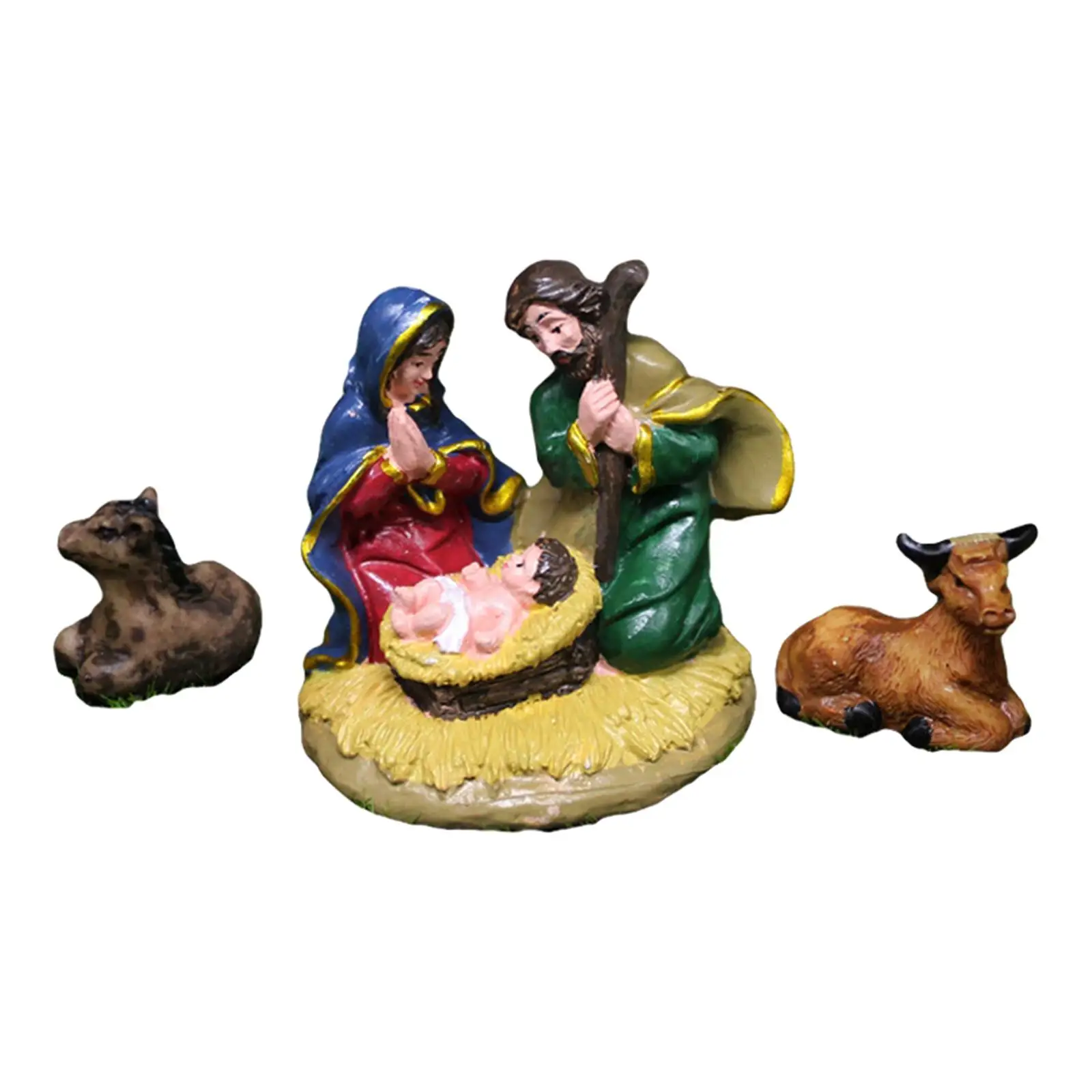 Holy Family Statue Home Decor Collection Ornaments Resin for Home Xmas Gift