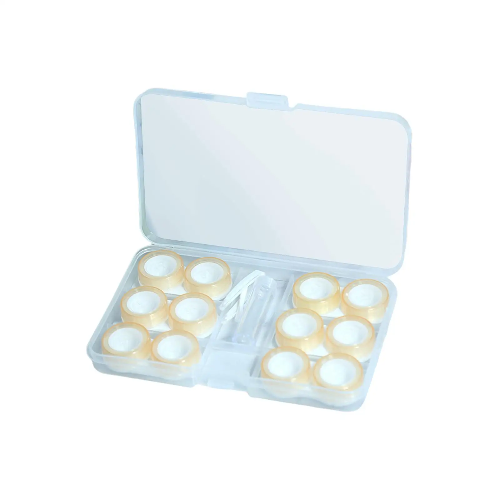 Portable 6 Pairs Contact Lens Case Set Small Size Convenient with Anti Leaking Silicone Seals Durable Sturdy for Women