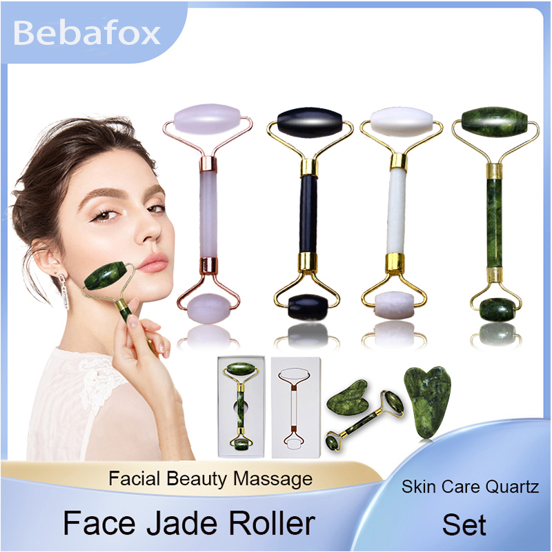 Best of Facial Beauty Massage Skin Care 100% Quartz Stone Natural Face Jade Roller Set Cooling Eye Gua Sha Tool For Face Jade Vulcanic Reviews & Tips