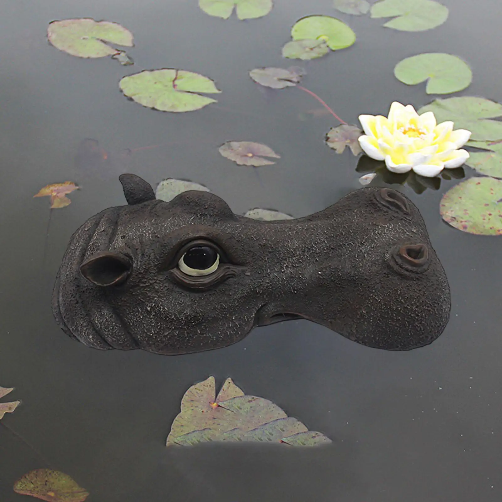 Creative Floating Hippo Head Art Ornaments Sculpture Animals Statue Crafts