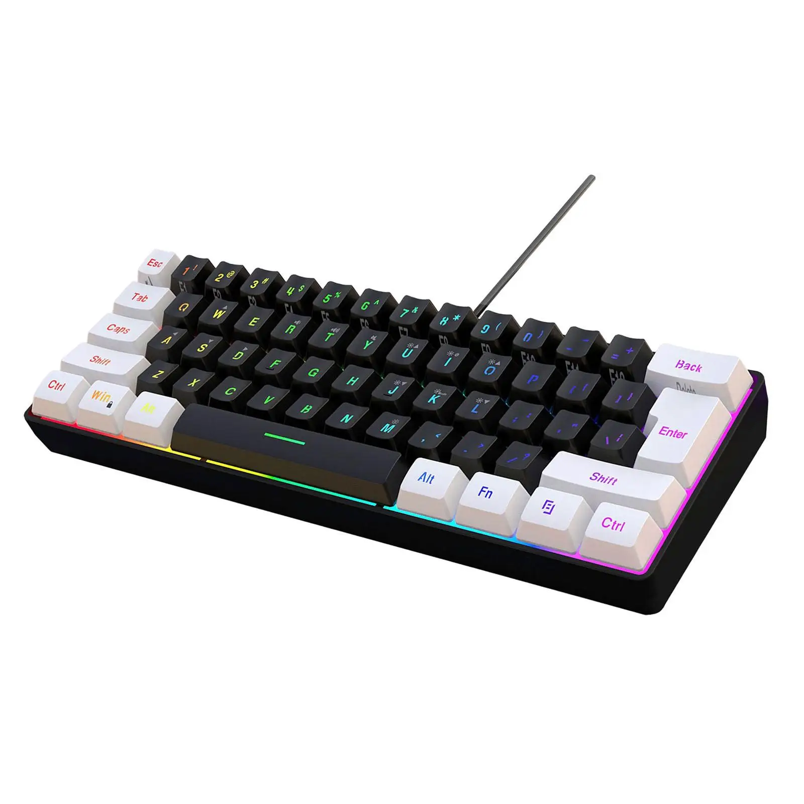 61 Keys Gaming Keyboard Ergonomic 5 Adjustable speed Mechanical Keyboard for Office