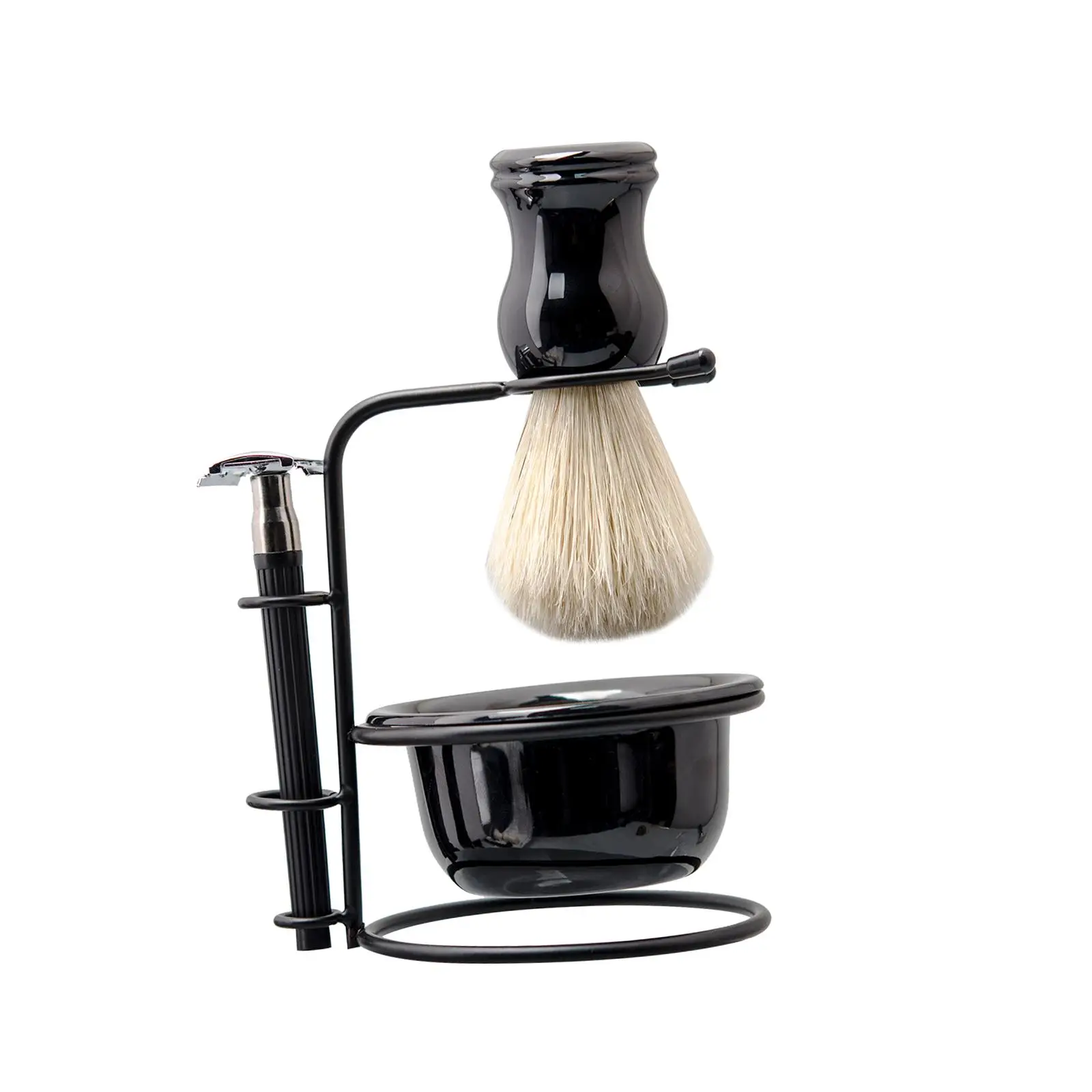 4 in 1 Shaving Set Sturdy Mens Shaving Brush and Bowl Set Shaving Bowl Mug Brush Holder Perfect for Every Day Use Smooth Shave