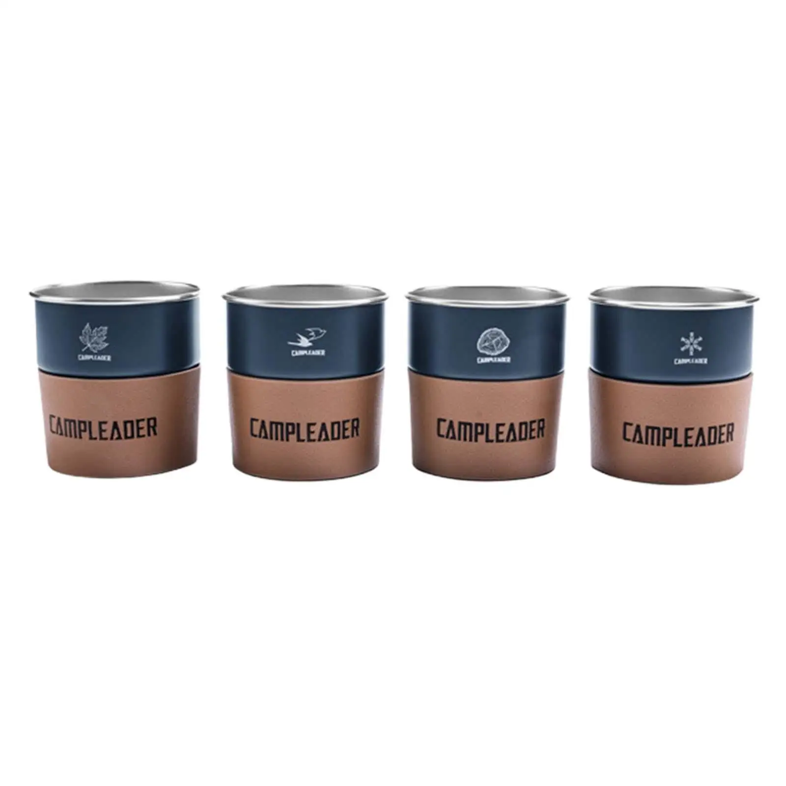 4Pcs Stainless Steel Cup with Sleeve Water Tumblers 300ml Tableware Shatterproof