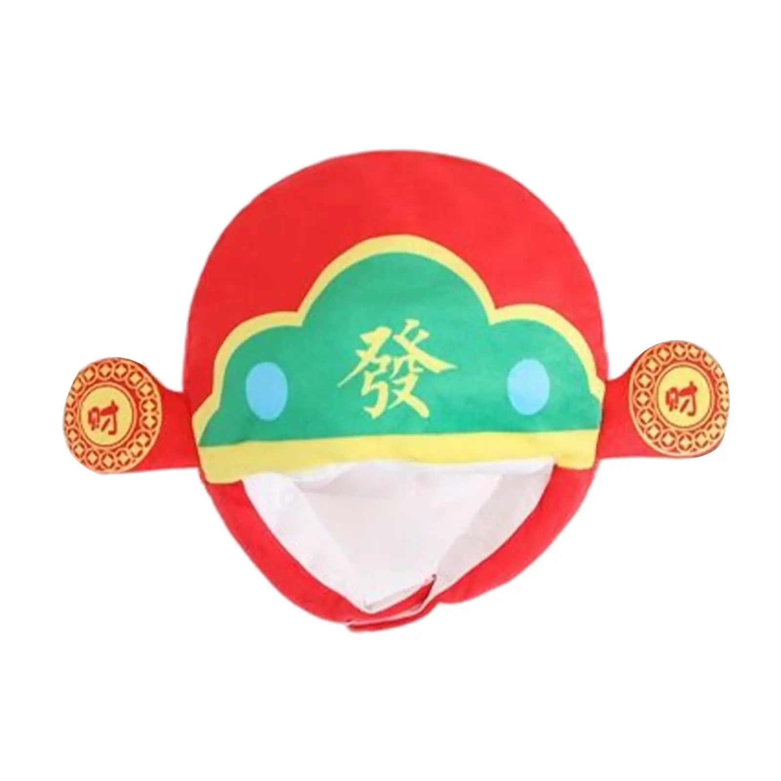 Cute God of Wealth Plush Hat Traditional Chinese Comfortable Holiday Decorations Unisex for New Year Fancy Dress Spring Festival