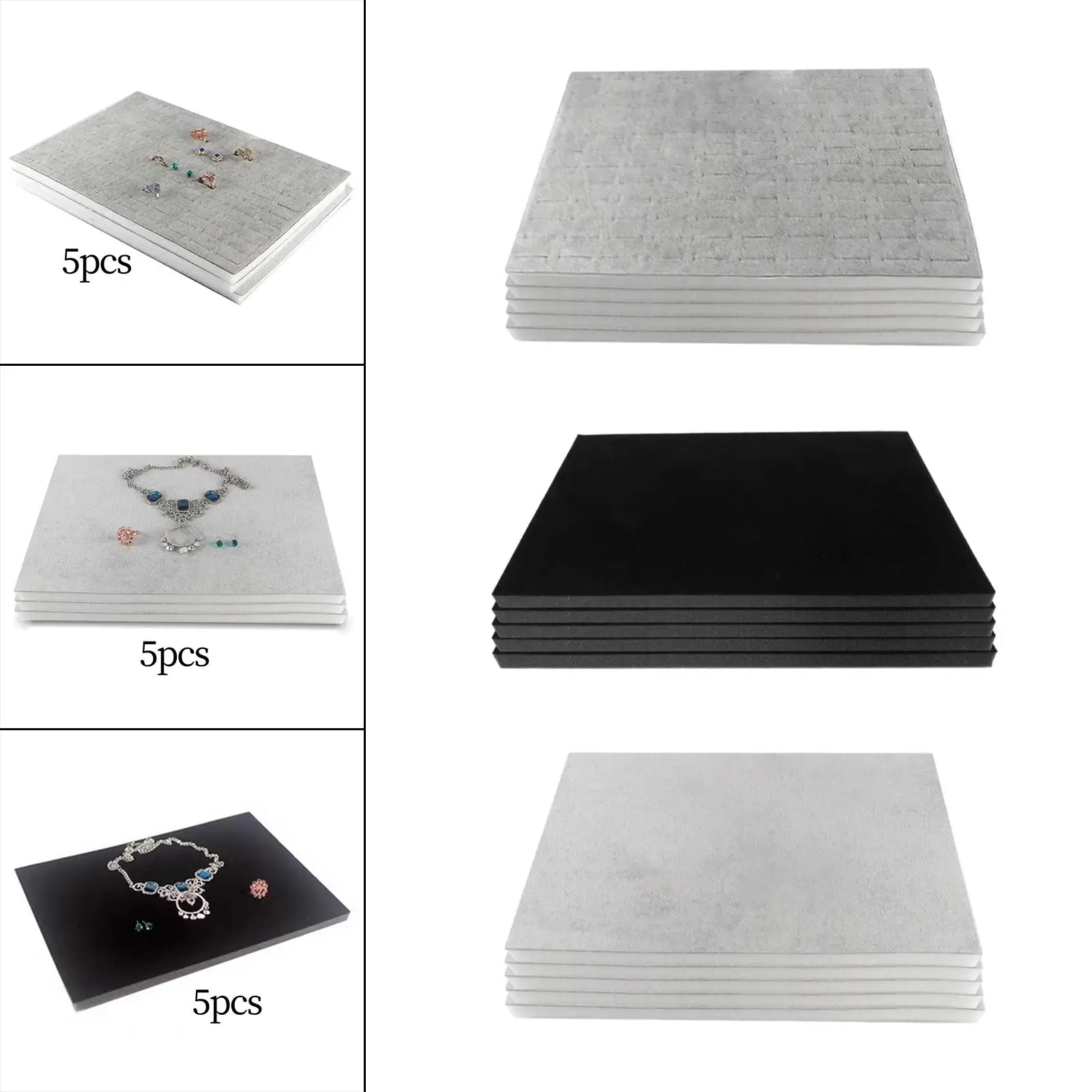 5 Pieces 100 Slot Ring Pad Mats Jewelry Pad Storage Box Liners Rings Earring Display Pad for Retail Rings Display Selling Rings