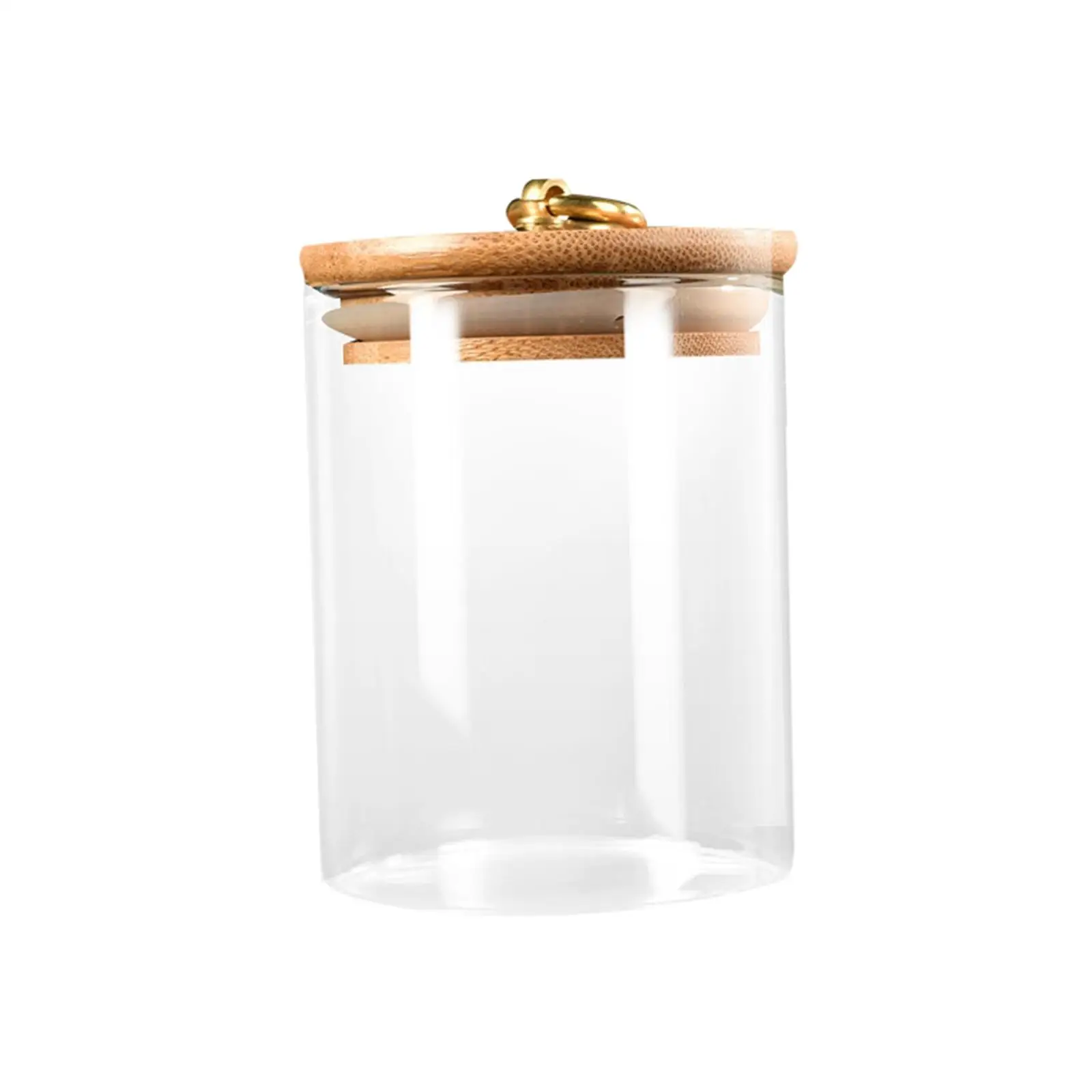 Glass Storage Jar Multi Used Empty Bottle Glass Canisters Wooden Lid Small for Small Items kitchen dry Ingredients Sugar Candy