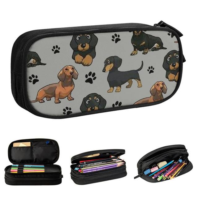 FurReal Heart Dachshund Dogs Hotdog Slider Pencil Box Case NEW