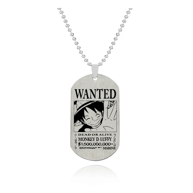 Anime One Piece Friendship Necklace - Luffy, Zoro, Robin, Chopper Bounty Wanted Pendant for Men and Women