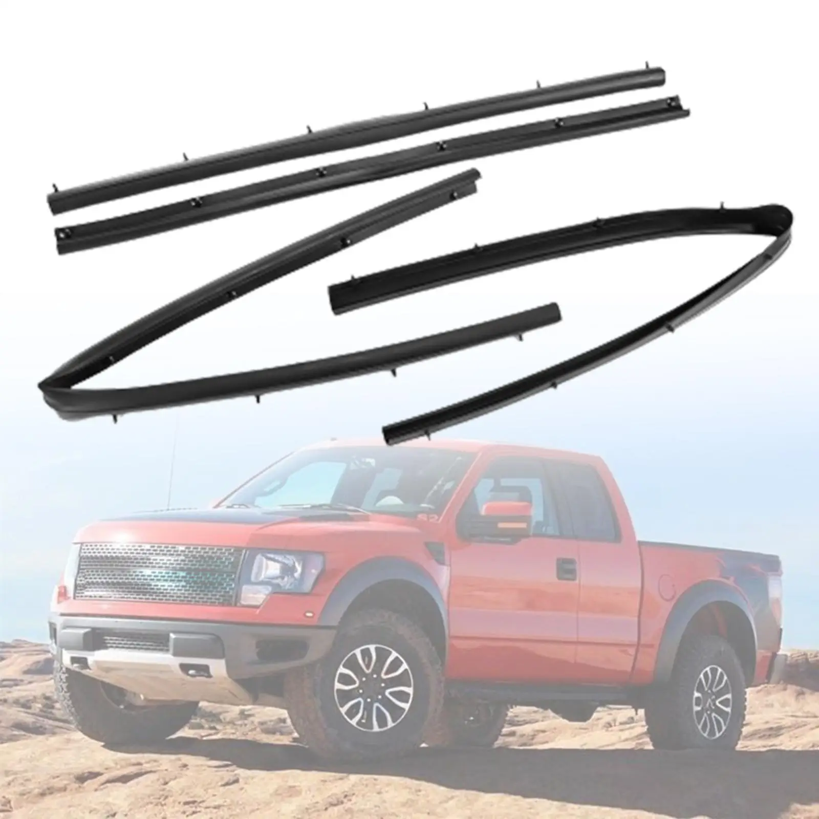 4Pcs Lower Door Weather Strip Seal Trim F81Z-2520758-aa Rubber Weather Strip Seal for Ford F250 Premium Replacement Durable