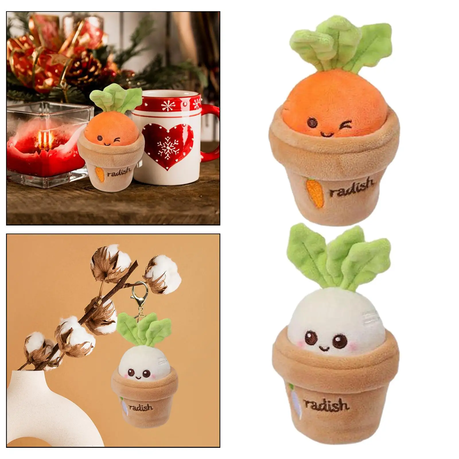 Carrot Plush Toy Keychain Birthday Gifts Stuffed Doll Gift Children Toy 2x