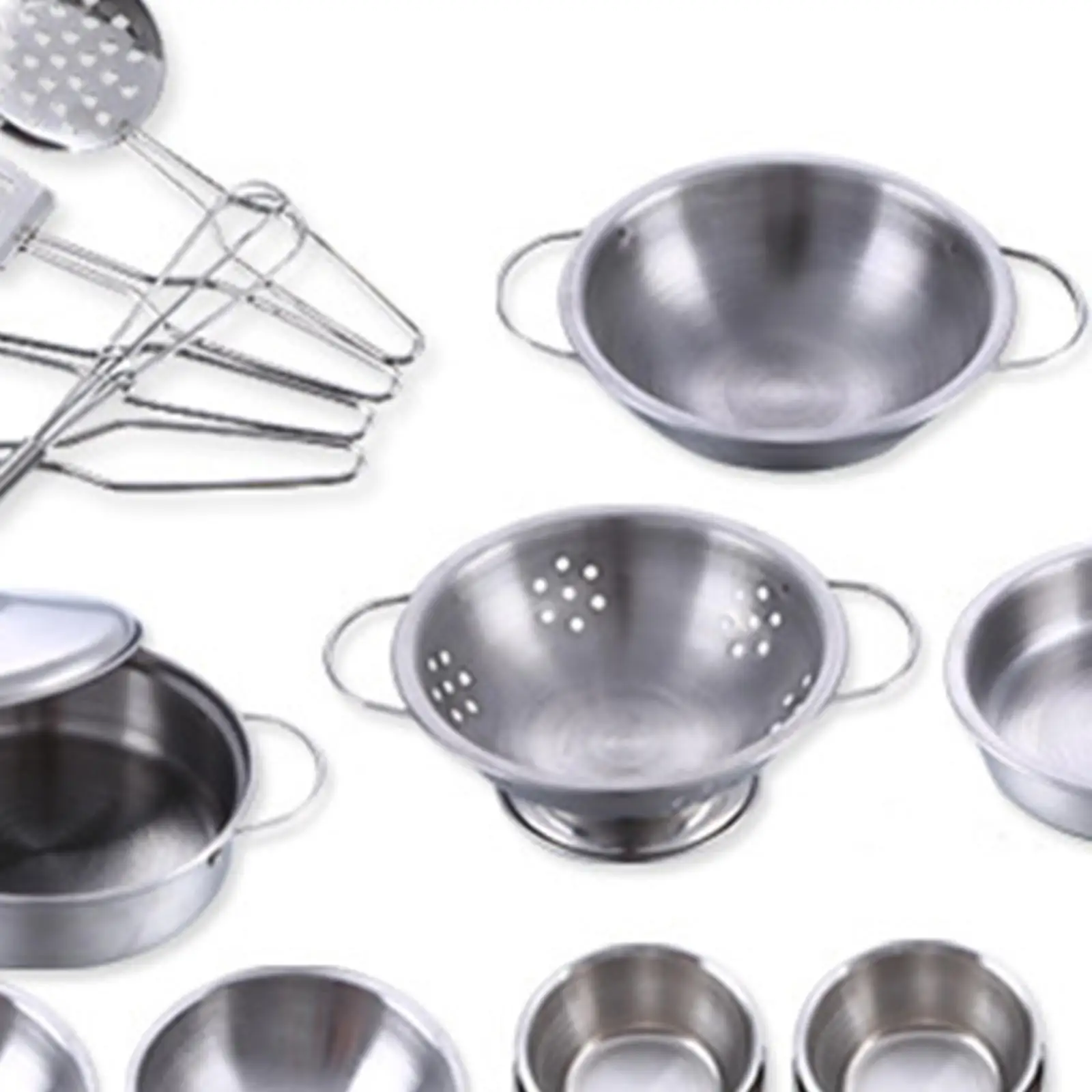 25Pcs Kitchen Pretend Toys Cooking Utensils Stainless Steel Food Grade