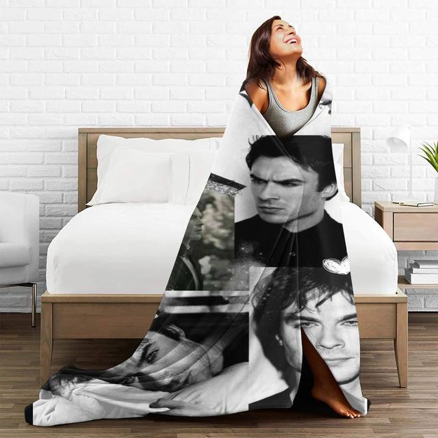 Couch Damon Salvatore Collage Blanket Vampire Diaries Damon