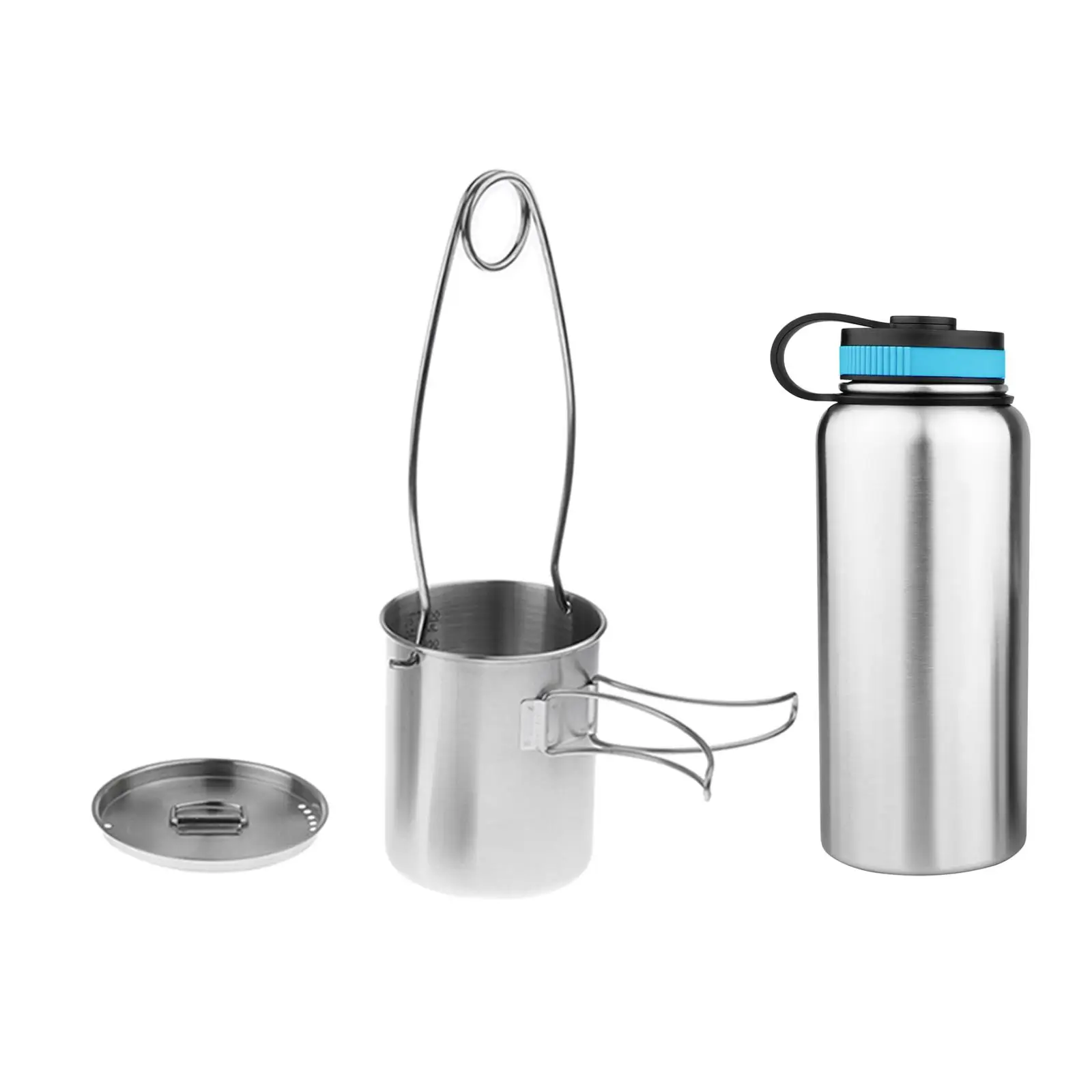 Stainless Steel Bottle Metal Bottle Kettle Fish Mouth Spreader Nesting Cup Coffee Mug 750ml Water Cup Pot for Hiking Cooking