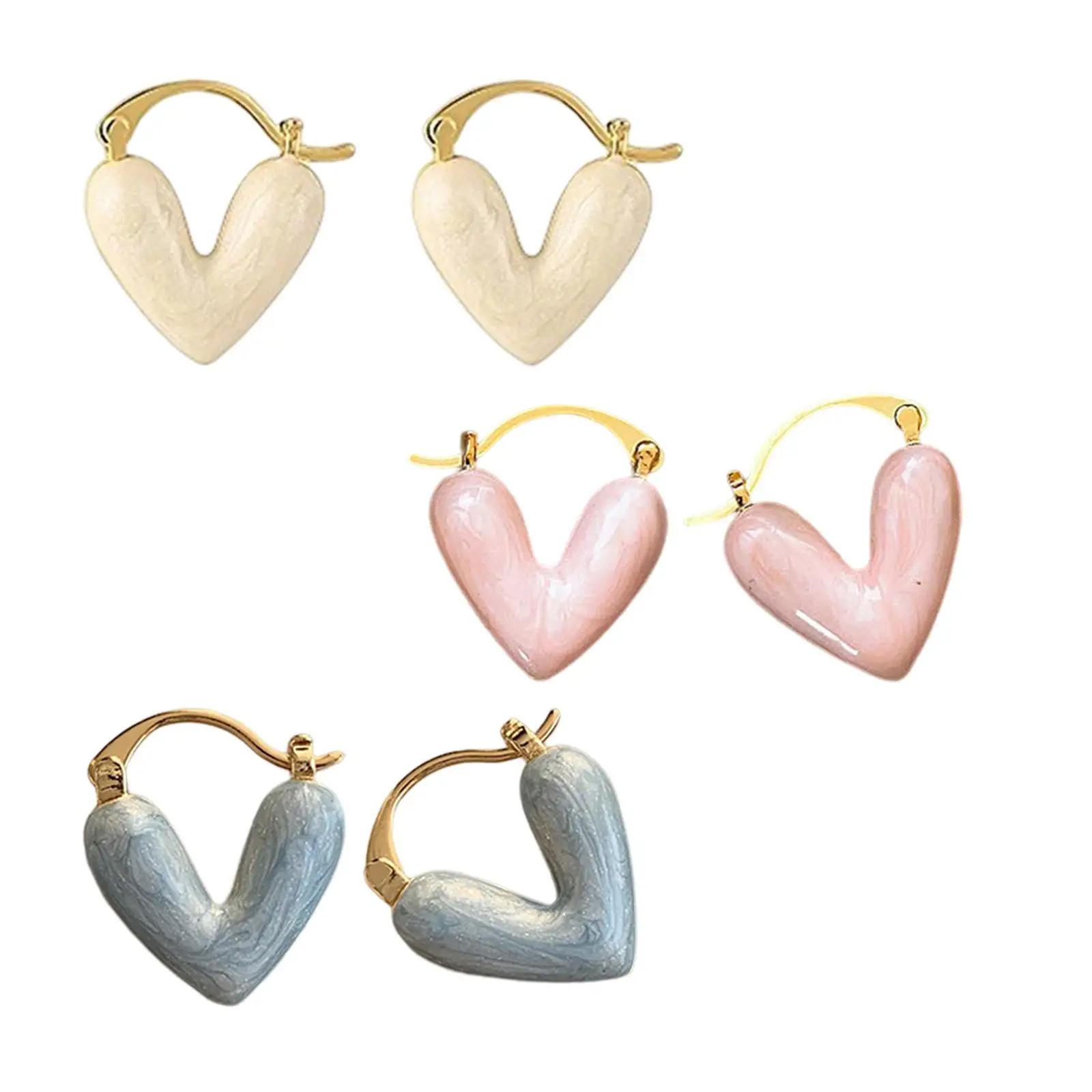 Women Earring Stud Heart Shaped Drop Earrings Jewelry Cool for Formal Suit, Casual Clothing or Evening Dress Accessory Elegant