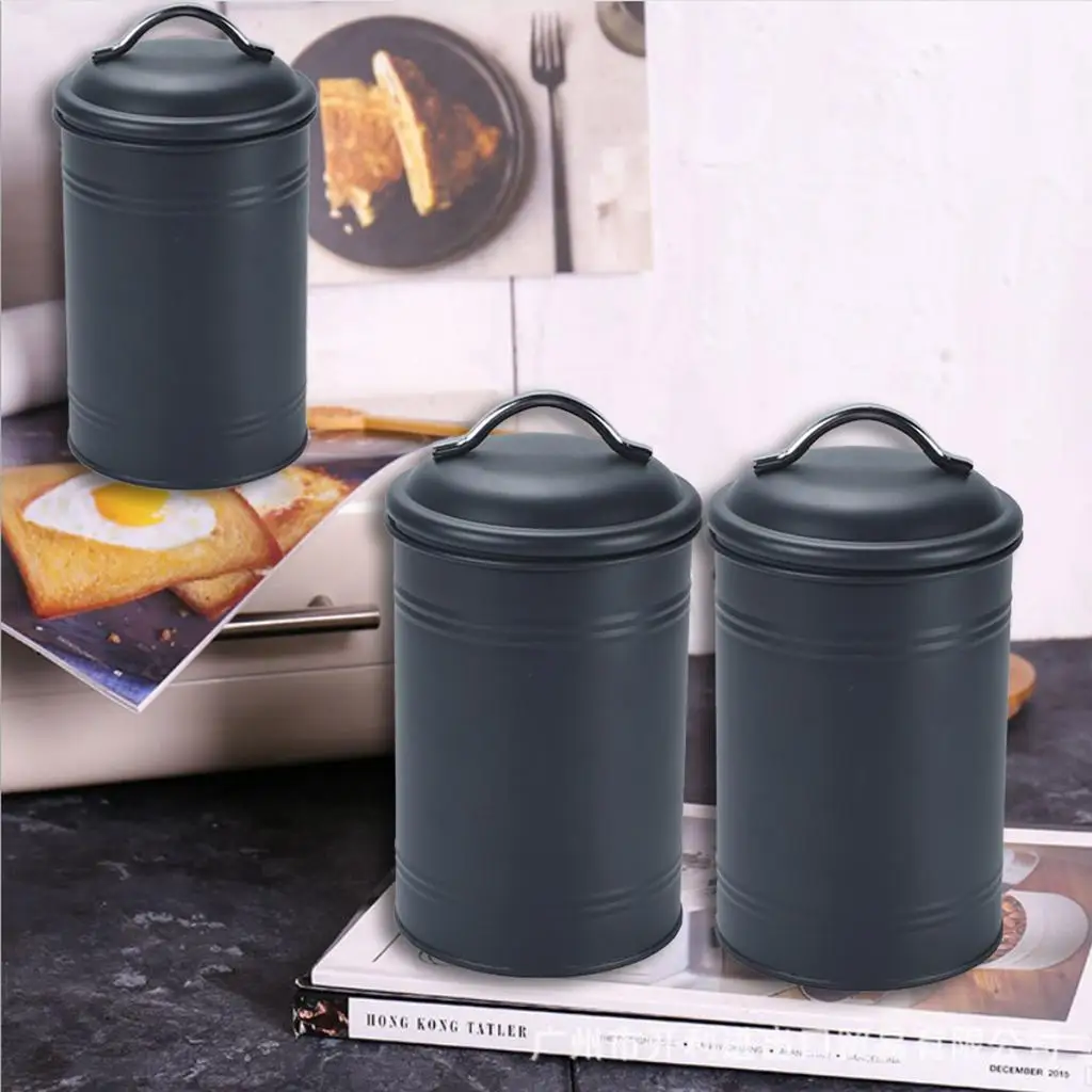 300ml Kitchen Tin Spice Seasoning Canister Jar with Lid Durable