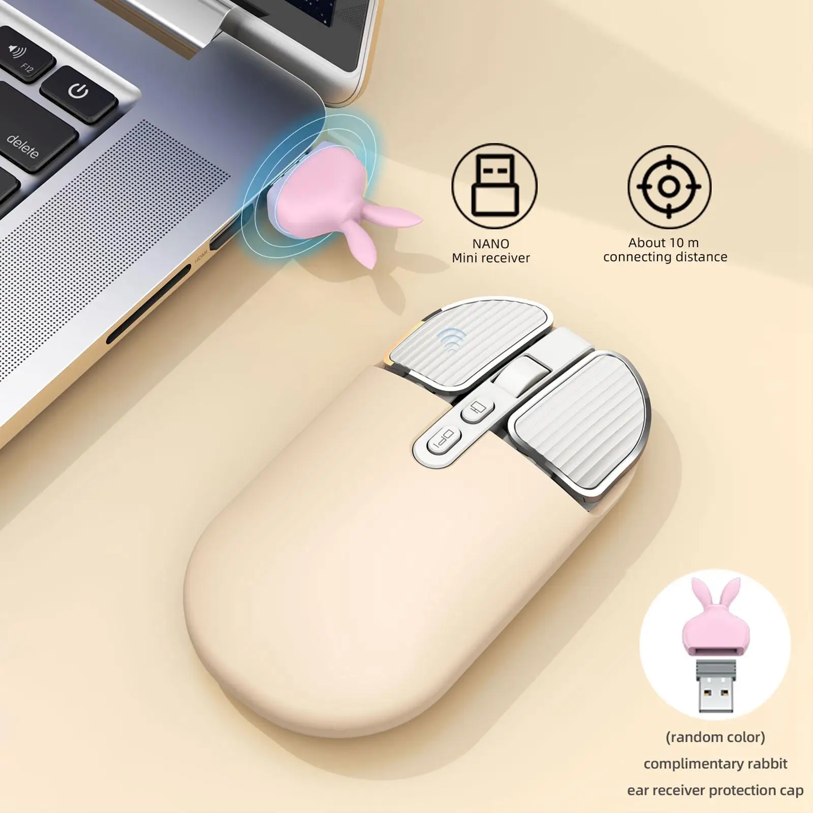 Wireless Mouse Rechargeable 5 Buttons and 1 Roller Ergonomic Laptop PC Mouse