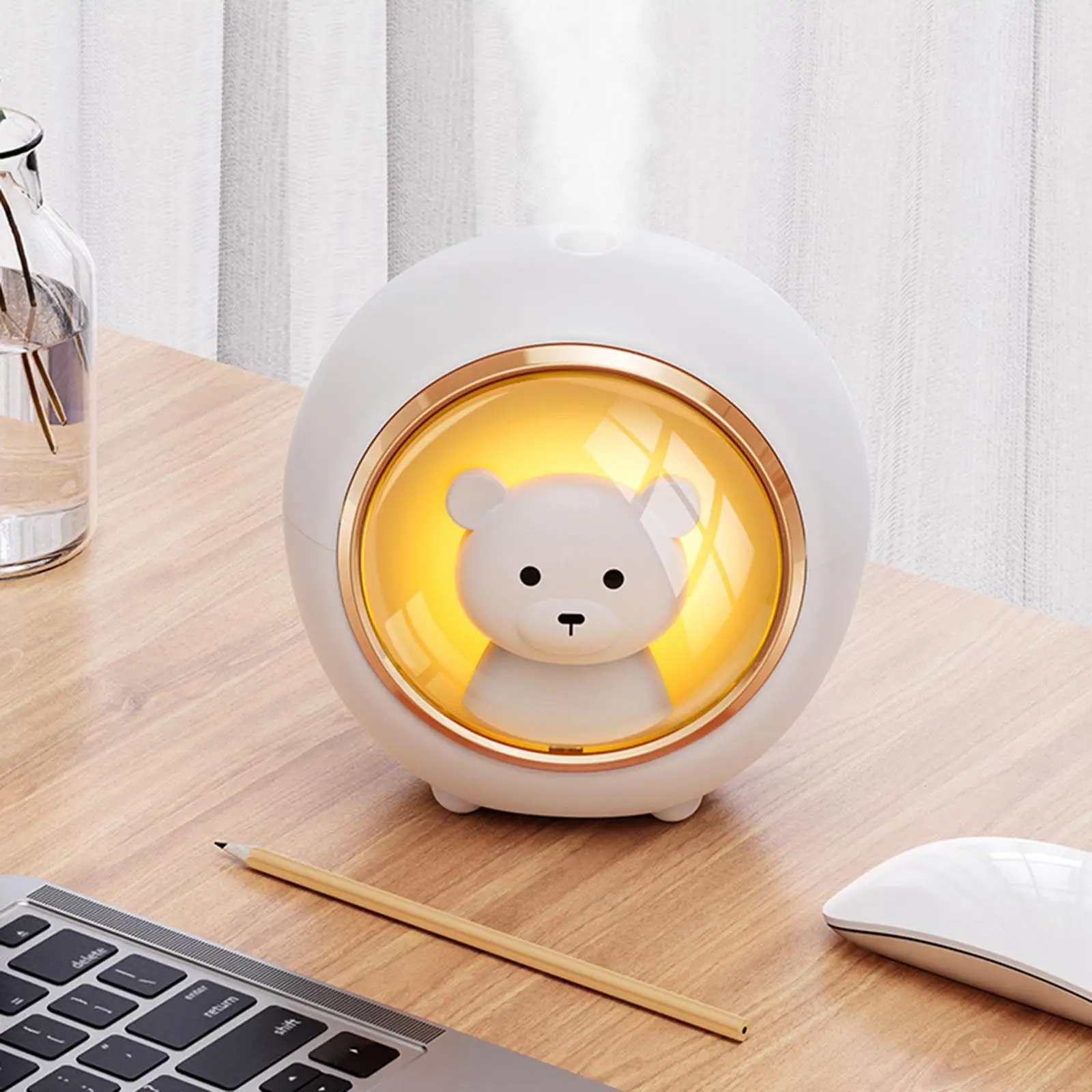 200ml Air Humidifier Cute Pet Mini Household Small Aromatherapy Car Creativity Table USB Humidifier with LED Night Lamp