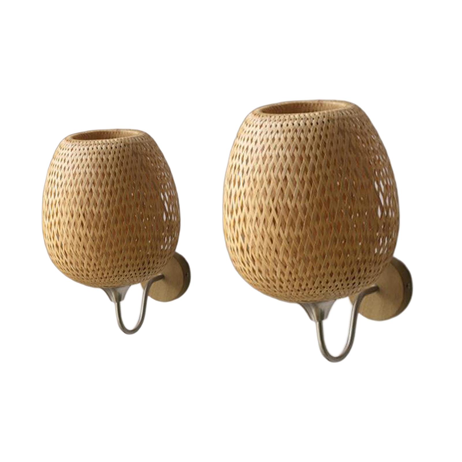 Rattan Bamboo Wall Sconce Light Fixture Vintage Lighting Fixture for Porch