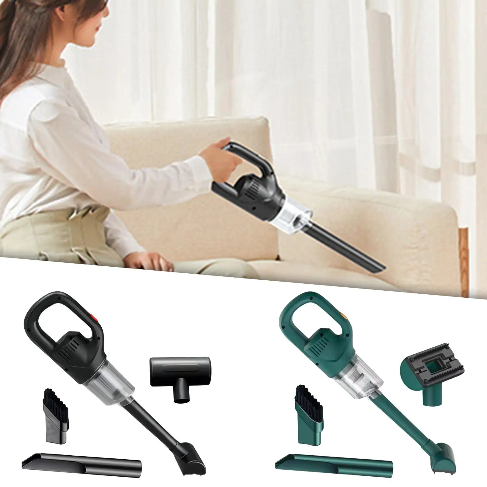 Handheld Vacuum Cleaner Powerful Suction USB Charging Quick Cleaning for Car