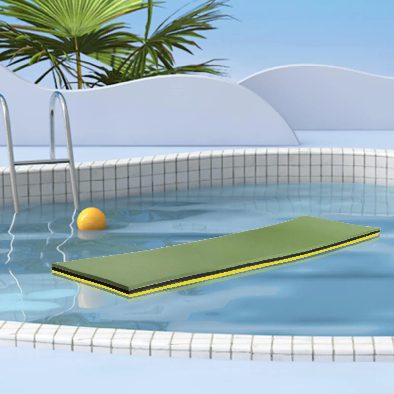 Pool Floating Water Mat Water Raft 110x40x3.2cm Tear Resistant Durable for Water Games, Vacation and Sunbathing Water Bed