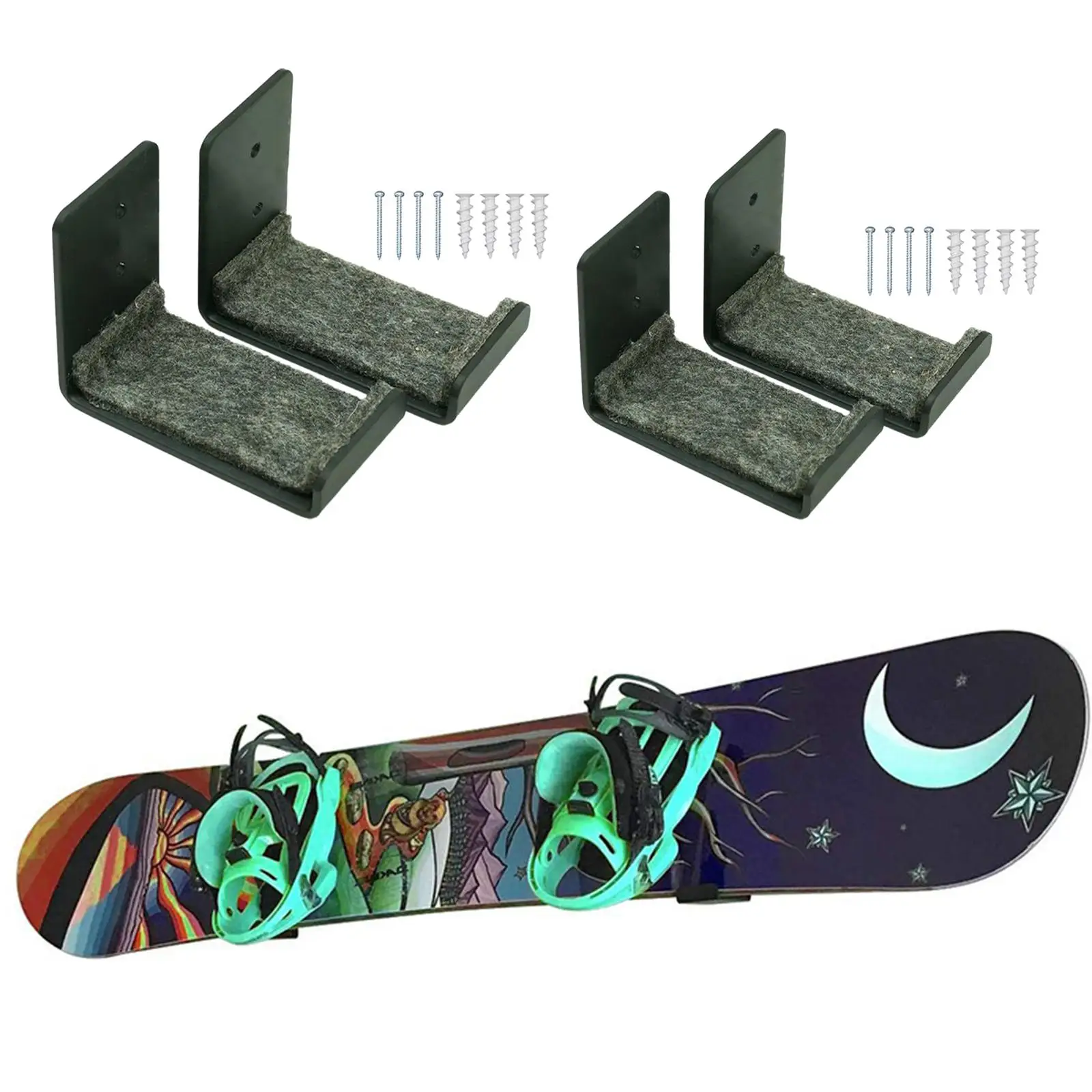 Surfboard Wall Rack Wall Mounted Parts Multifunctional Durable Organizer Snowboard Rack Display for Home Indoor Skis Snowboard