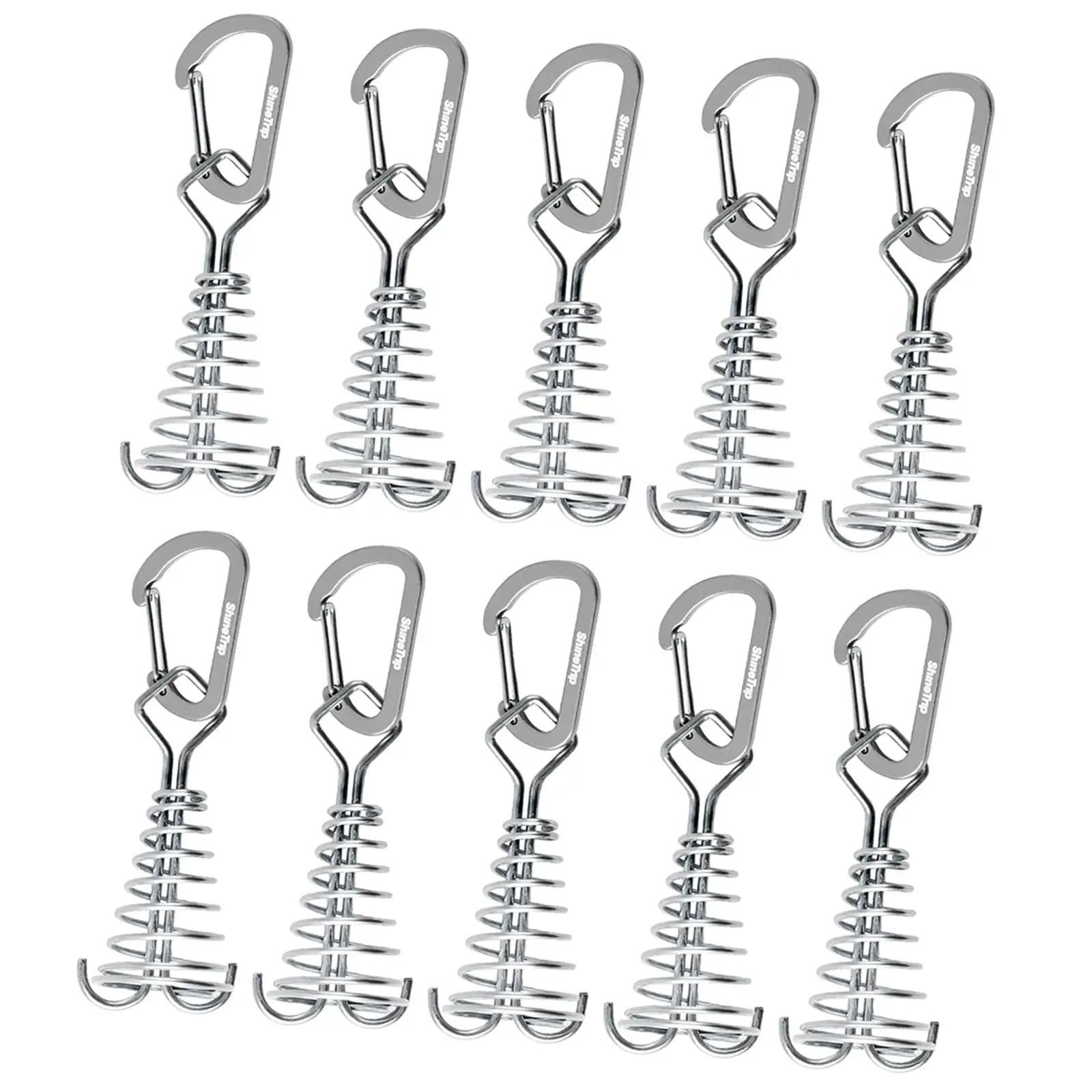 10x Deck Anchor Pegs Windproof Awning Anchor Camping Tent Nail with Spring