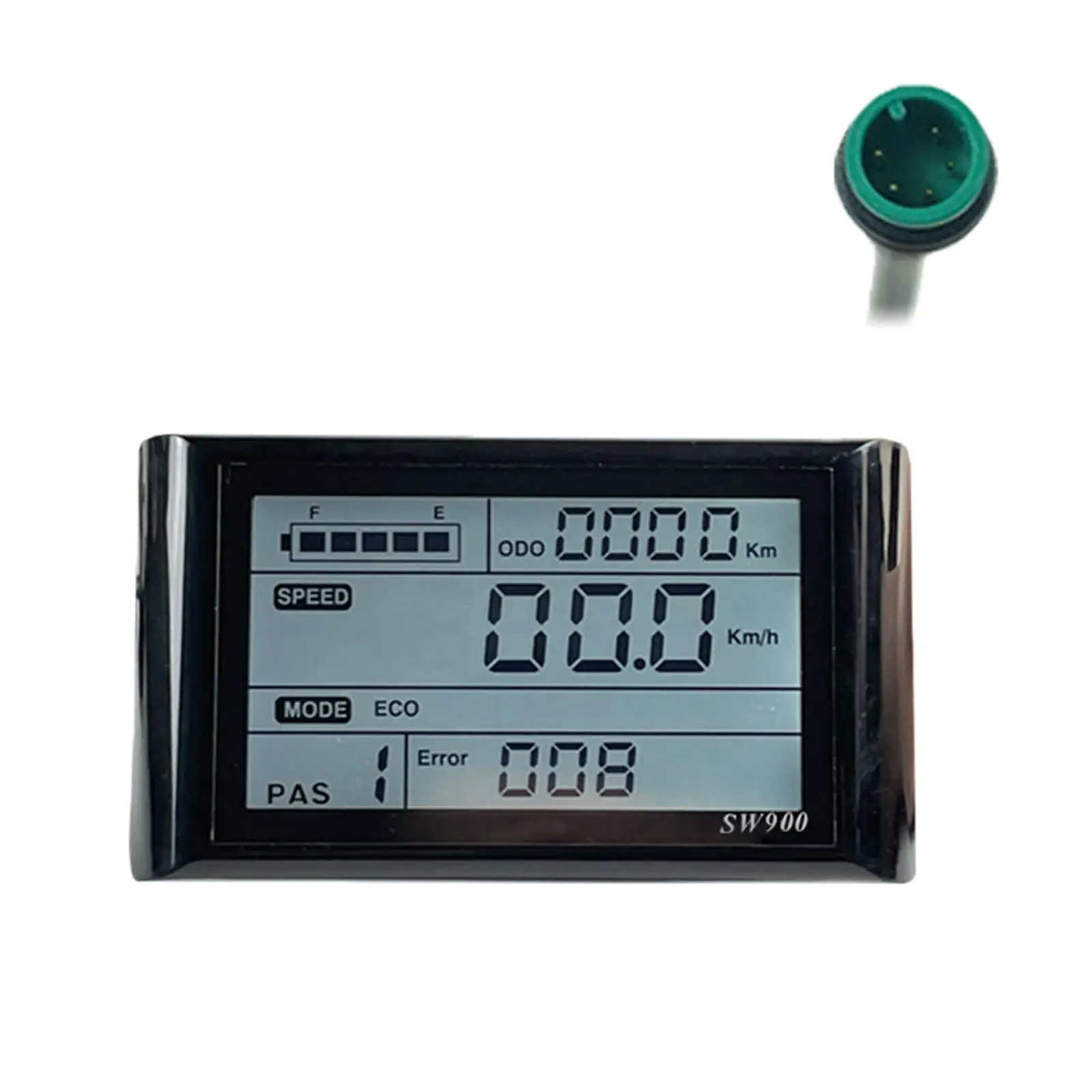 Electric Bike LCD Display Meter 5 Pin with Waterproof Plug Accessories Modification Speedometer Easy to Install for Camping