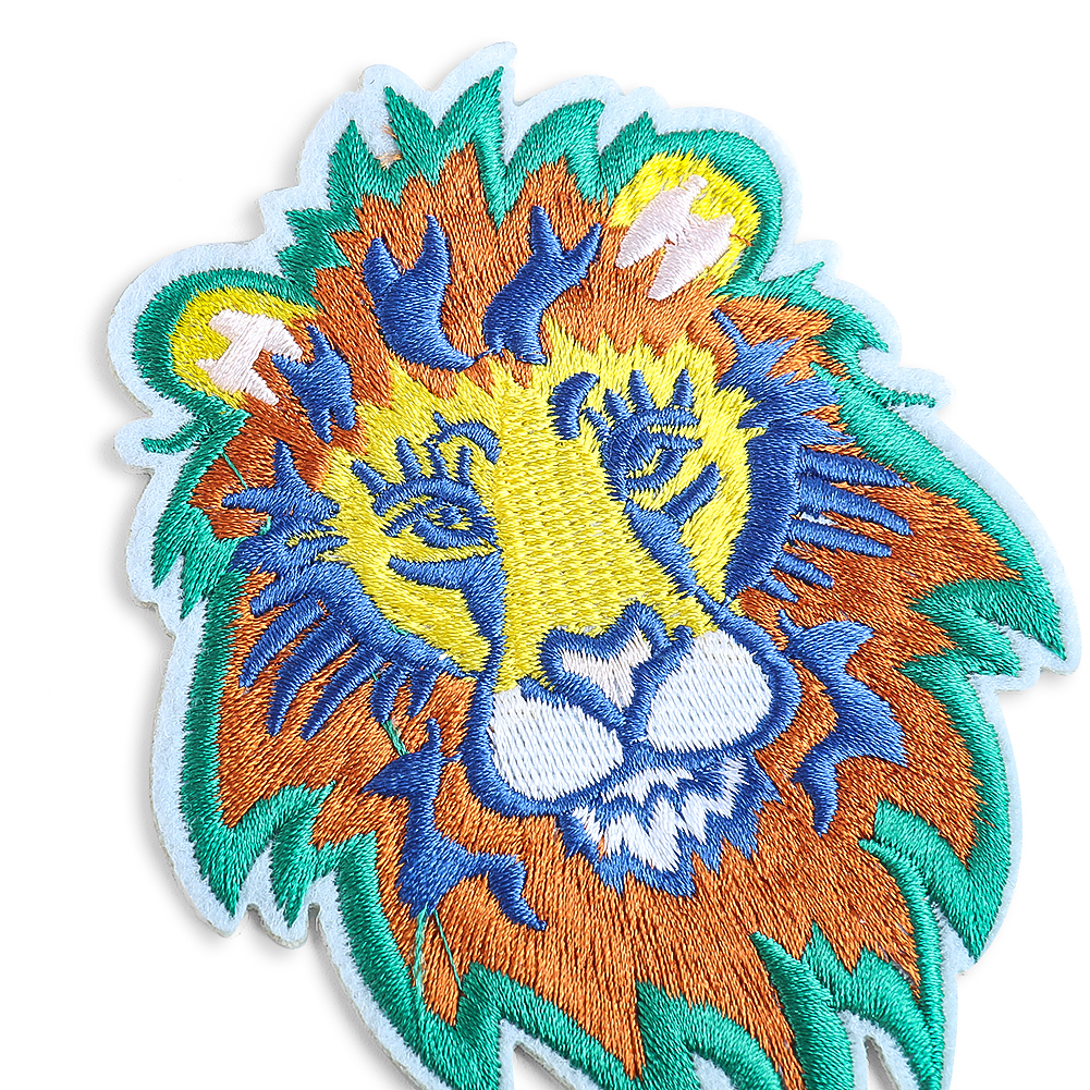 Rinbow King LionAnimal Stickerei Hot Melt Kleber Eisen auf Patches Jeans Nähen Stoff DIY Applikation Patchwork Wild LIFE im Freien – Detail 4