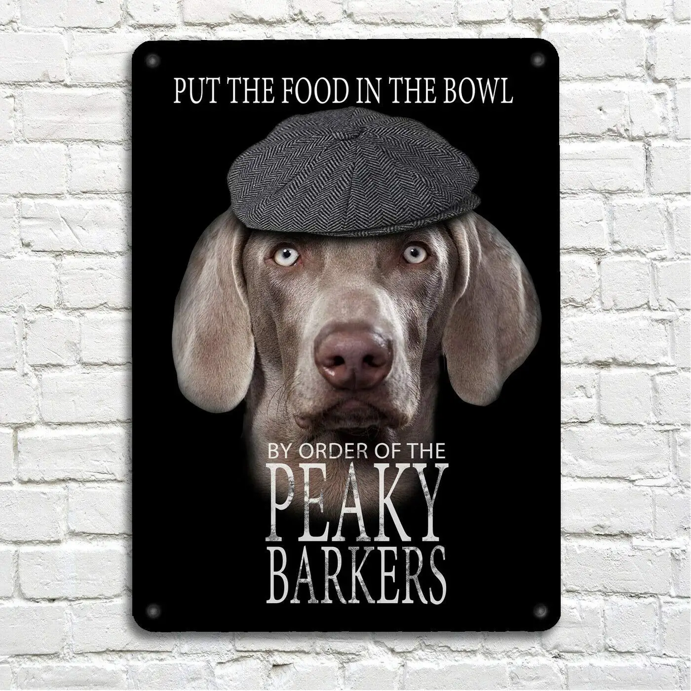 PP2471 WARNING AREA PATROLLED BY WEIMARANER Plate Chic Sign Home Decor 