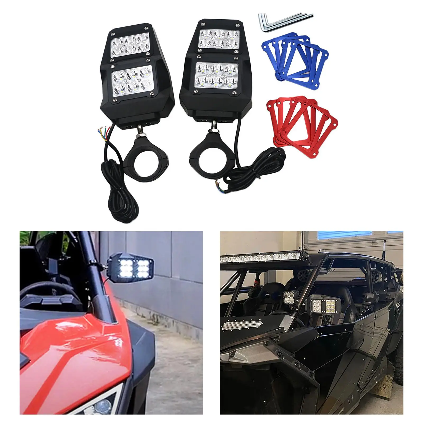 Universal All Topography Vehicle UTV/ATV Mirror with Light Fit for Motorcycle