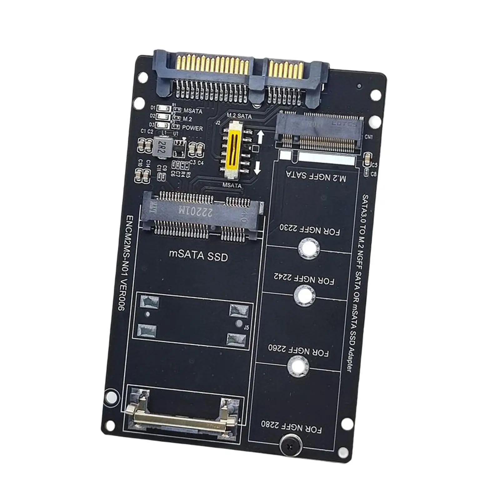 SATA22Pin to mSATA/M.2 NGFF SATA Card Replacement Stable Transmission Riser Card Hard Disk Adapter Board