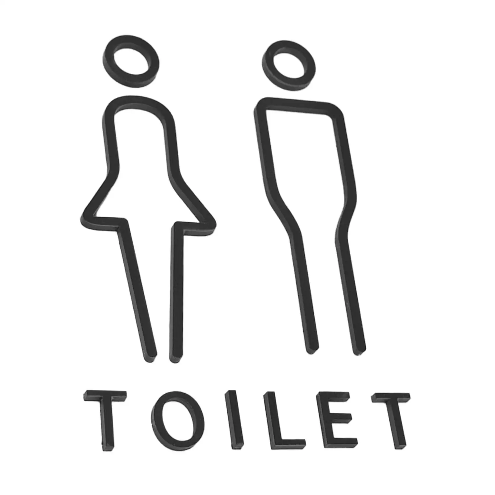 2Pcs Toilet Sign Public Place Decor Office Retro Wall Label Sticker Male Female No Drilling WC Sign Toilet Signage Signage Board