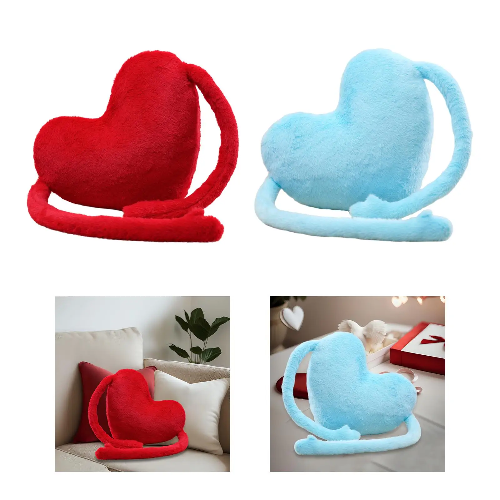 Heart Shaped Pillow Cute Soft Plush Valentine Pillow Valentines Day Decoration Throw Pillow for Outdoor Party Sofa Kitchen Women
