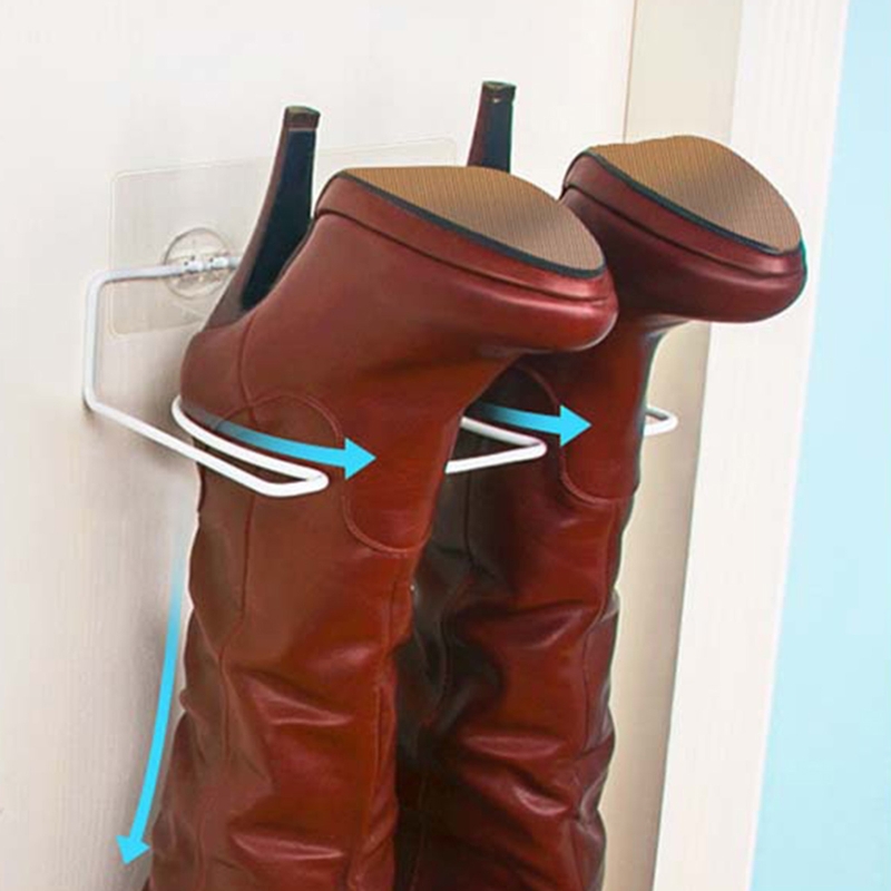 Description Picture 6 of itemLXAF 2 Set Wall Mounted Metal Boot & Shoe Storage Rack Punch-free Door Shoe Hangers